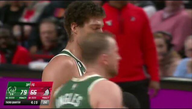 NBA常规赛：雄鹿vs开拓者英文原声全场回放