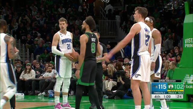 NBA常规赛：魔术vs凯尔特人第4节英文原声回放
