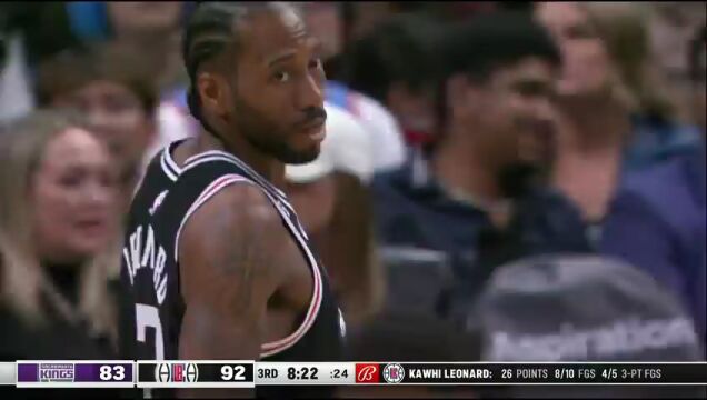 NBA常规赛：国王vs快船第3节中文解说回放
