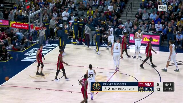 波普突破击地妙传瞒天过海 约基奇跟进接球面对空篮得手