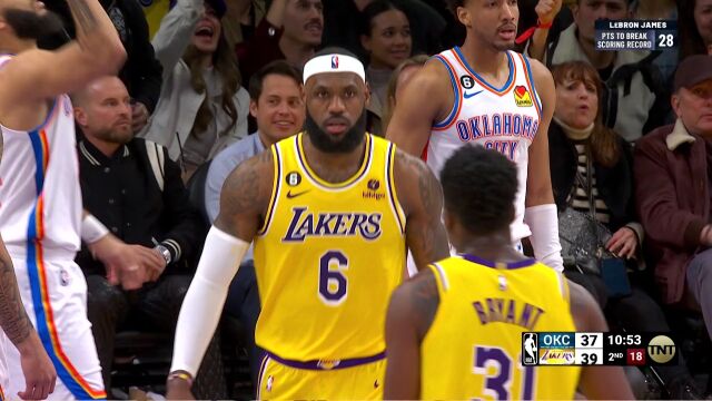 回顾湖人vs雷霆过往交战记录 詹姆斯亚历山大双双缺阵紫金军团冲击附加赛区