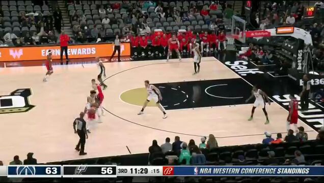 NBA常规赛：奇才vs马刺英文原声全场回放