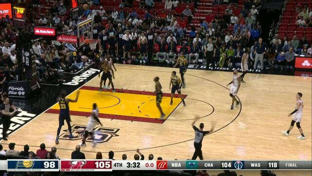 NBA常规赛：步行者vs热火第4节英文原声回放