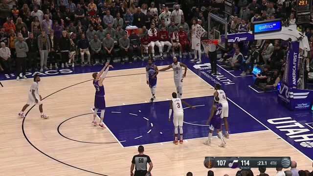 NBA常规赛：骑士vs爵士第4节英文原声回放