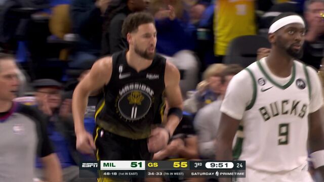 佛光普照！克莱同一位置连中三分