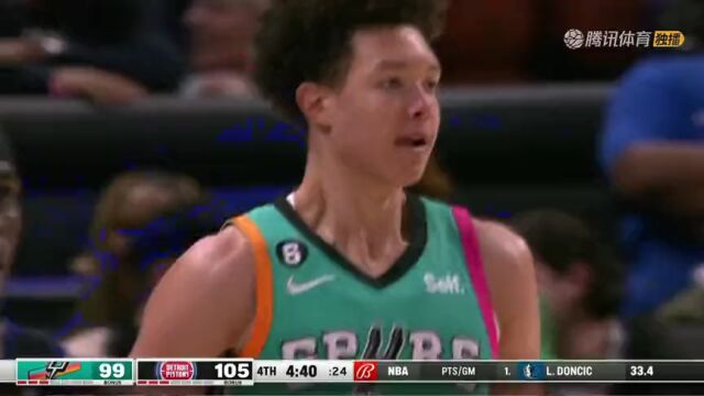 NBA常规赛：马刺vs活塞第4节 中文解说回放