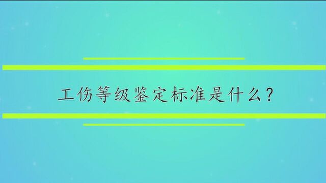 工伤等级鉴定标准是什么?