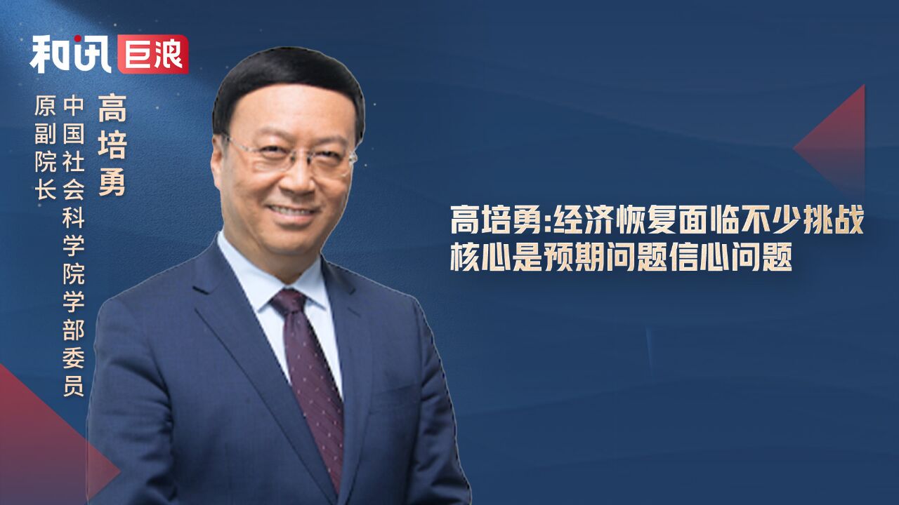 高培勇:经济恢复面临不少挑战,核心是预期问题 信心问题