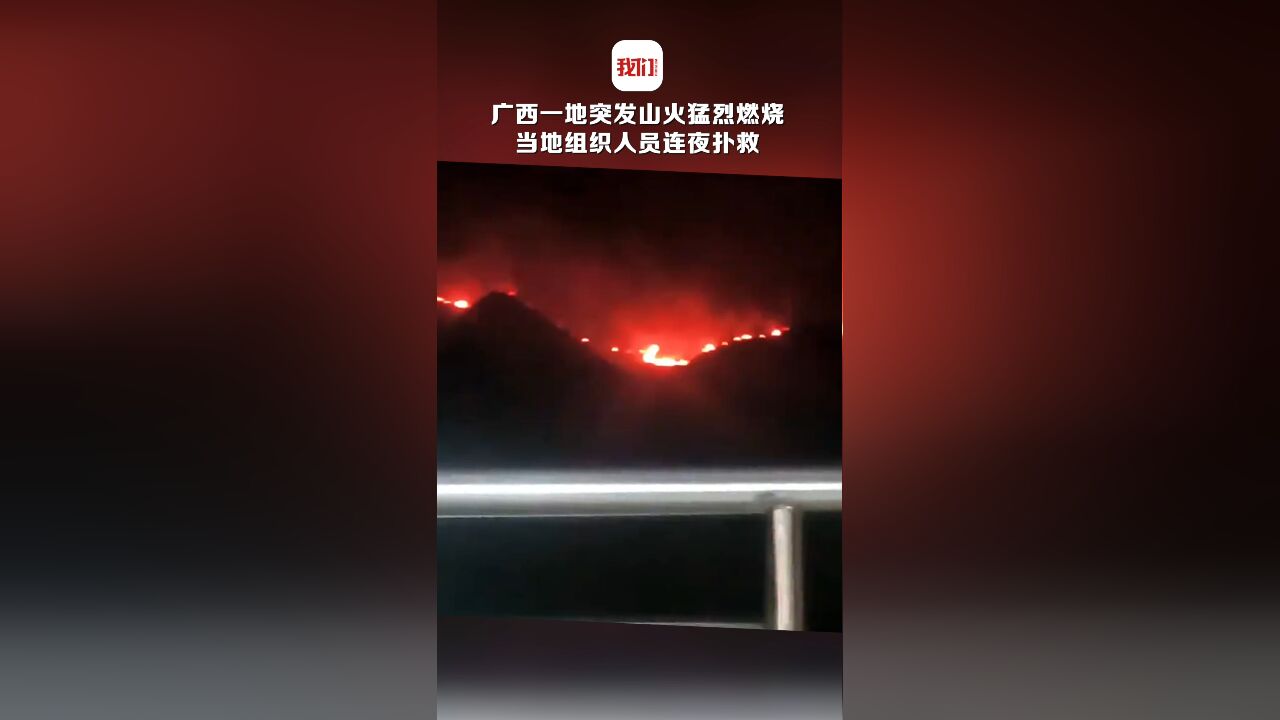 广西一地突发山火猛烈燃烧 当地组织人员连夜扑救