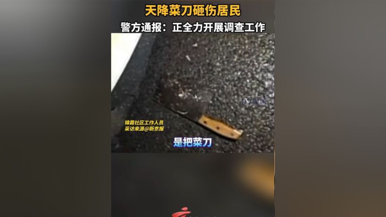 重庆警方称将全力调查高空坠落菜刀