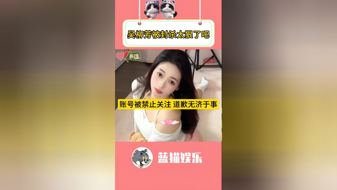 吴柳芳被封杀得太狠了吧,账号已被禁止关注,我们就不能对她宽容些吗?