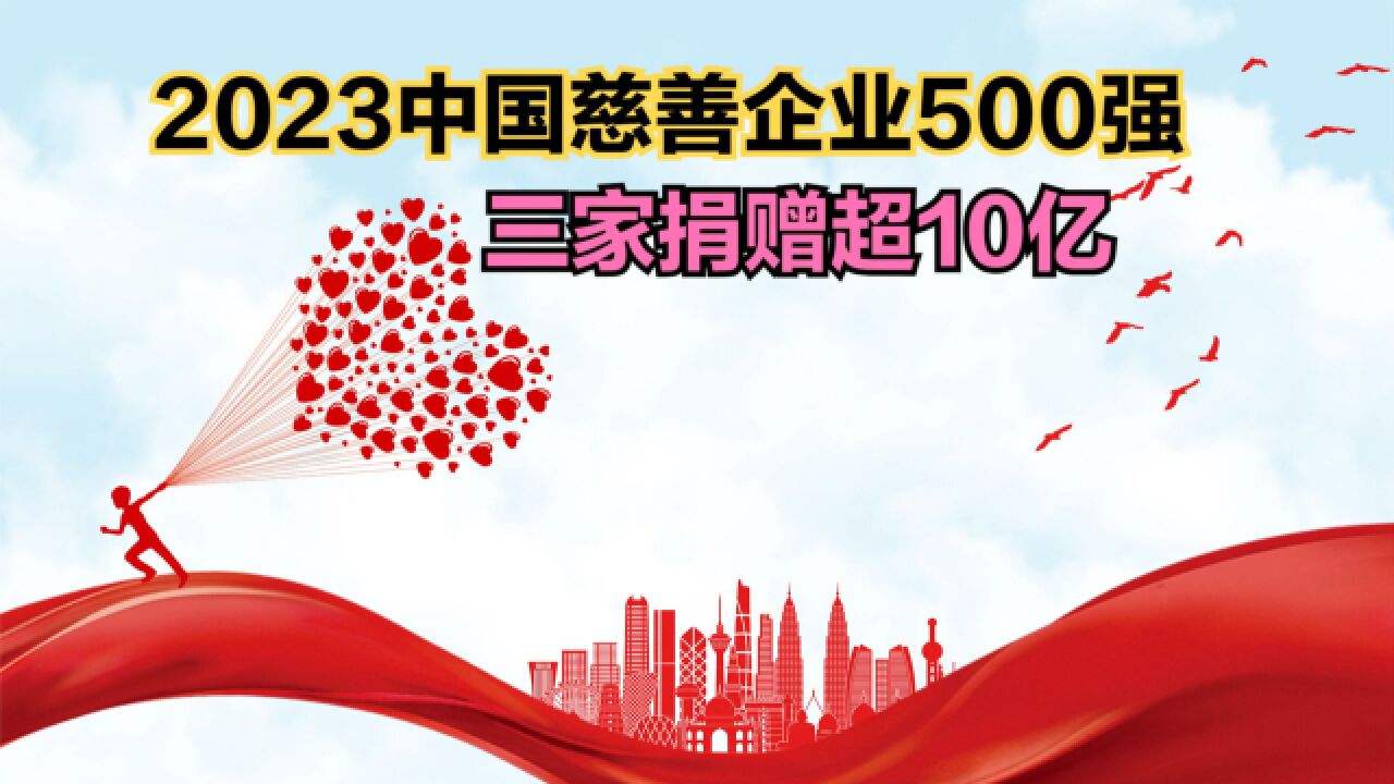 2023中国慈善企业500强发布!华为前30都进不了,第一有点意外