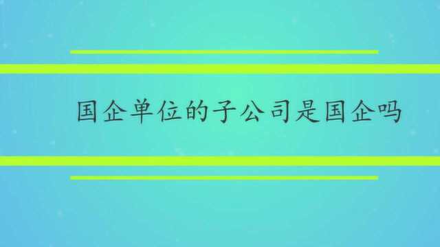 国企单位的子公司是国企吗