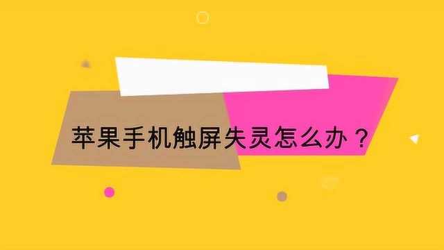 苹果手机触屏失灵怎么办?