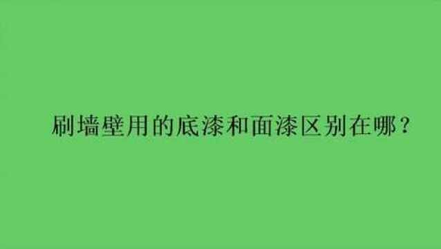 刷墙壁用的底漆和面漆区别在哪?