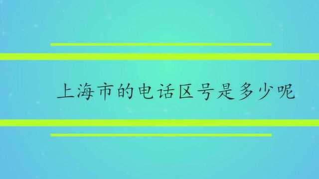 上海市的电话区号是多少呢