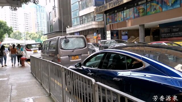 香港柯士甸道 街头实拍一排豪车