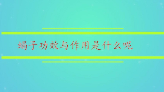 蝎子功效与作用是什么呢