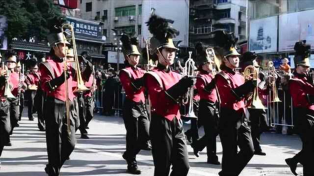 南昌军乐节,最棒的江西师范大学女子军乐团,配上BGM就是不一样