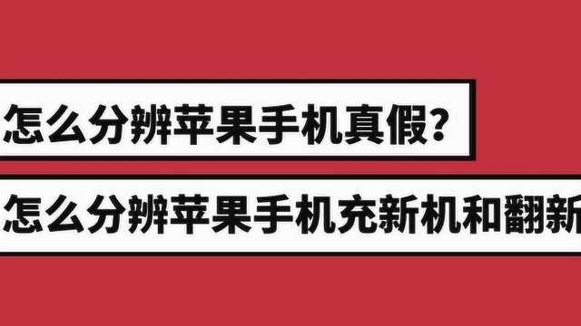 怎么分辨苹果手机真假?怎么分辨苹果手机充新机和翻新机?