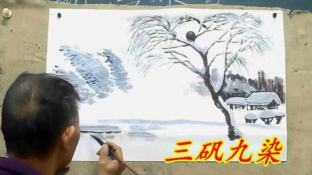 用矾画冰雪画(三)“三矾九染”多次上矾,多次整理