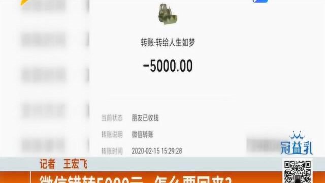 报警无法立案 去法院又无法起诉!微信错转5000元 该怎么要回来?