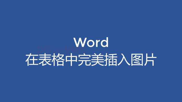 word表格中插入图片使表格变形了怎么办?这样处理就行