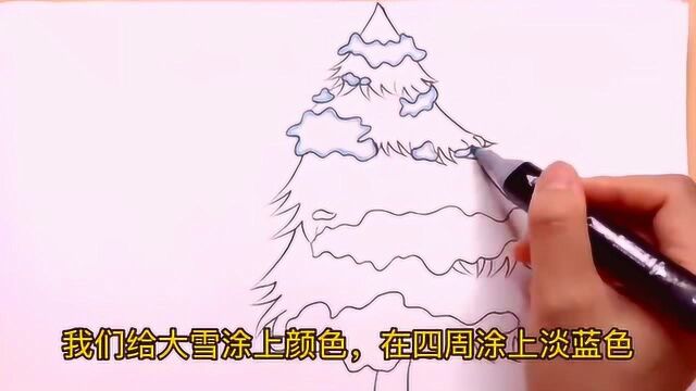 大雪压青松图片如何画?