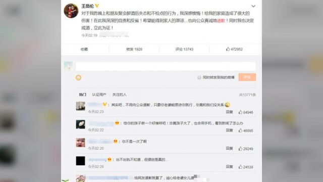 王岳伦发文承认不检点,解释背后原因,网友却并不买账,绝不原谅