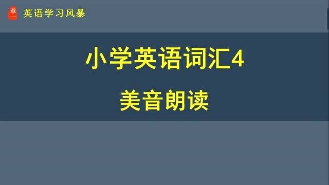 小学英语词汇4,美音朗读