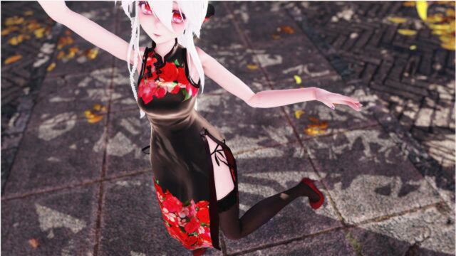 『MMD』穿着丝袜加旗袍的弱音,诱惑力爆表,让人欲罢不能