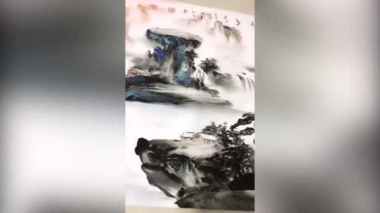 男子根据名字画山水画成品太惊艳,全程用手作画看呆网友