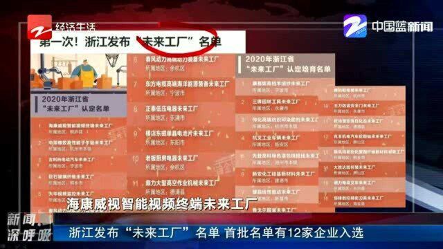 浙江发布“未来工厂”名单 首批名单有12家企业入选