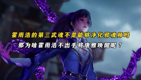 绝世唐门：霍雨浩的第三武魂不是能够净化邪魂师吗，那为啥霍雨浩不出手将唐雅唤醒呢？_高清1080P在线观看平台_腾讯视频