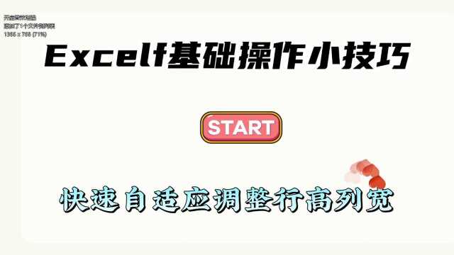 Excel小技巧~快速调整行高列宽