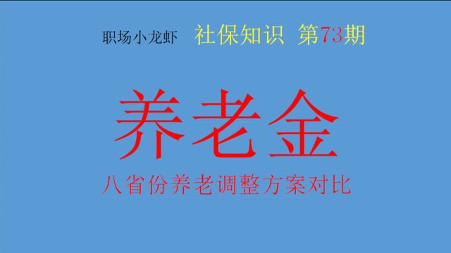 第73期:八省市公布2021年养老金调整方案,方案对比各有千秋