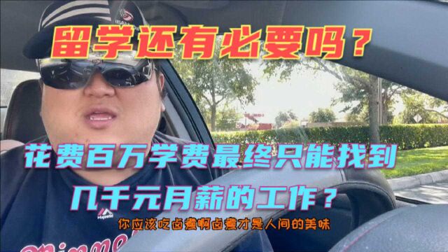 最近很多人鼓吹留学无用论!花百万巨资留学,回国只能拿几千块的工资,留学真的还有必要吗?驳斥这类人的虚伪嘴脸!