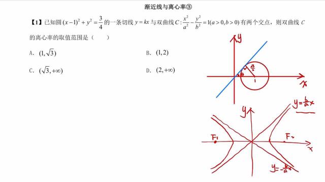 高中数学,渐近线与离心率③