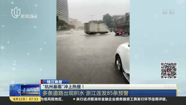 “杭州暴雨”冲上热搜! 多条道路出现积水 浙江连发85条预警