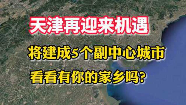 天津再迎来机遇,将建成5个副中心城市,看看有你的家乡吗?