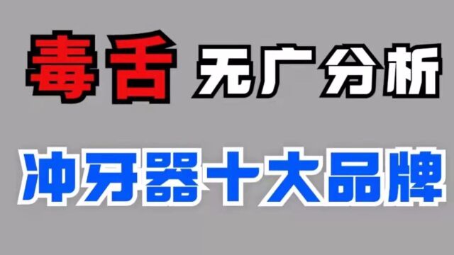 榜单前十冲牙器什么牌子好?毒舌无广分析对比洁碧/松下/小米