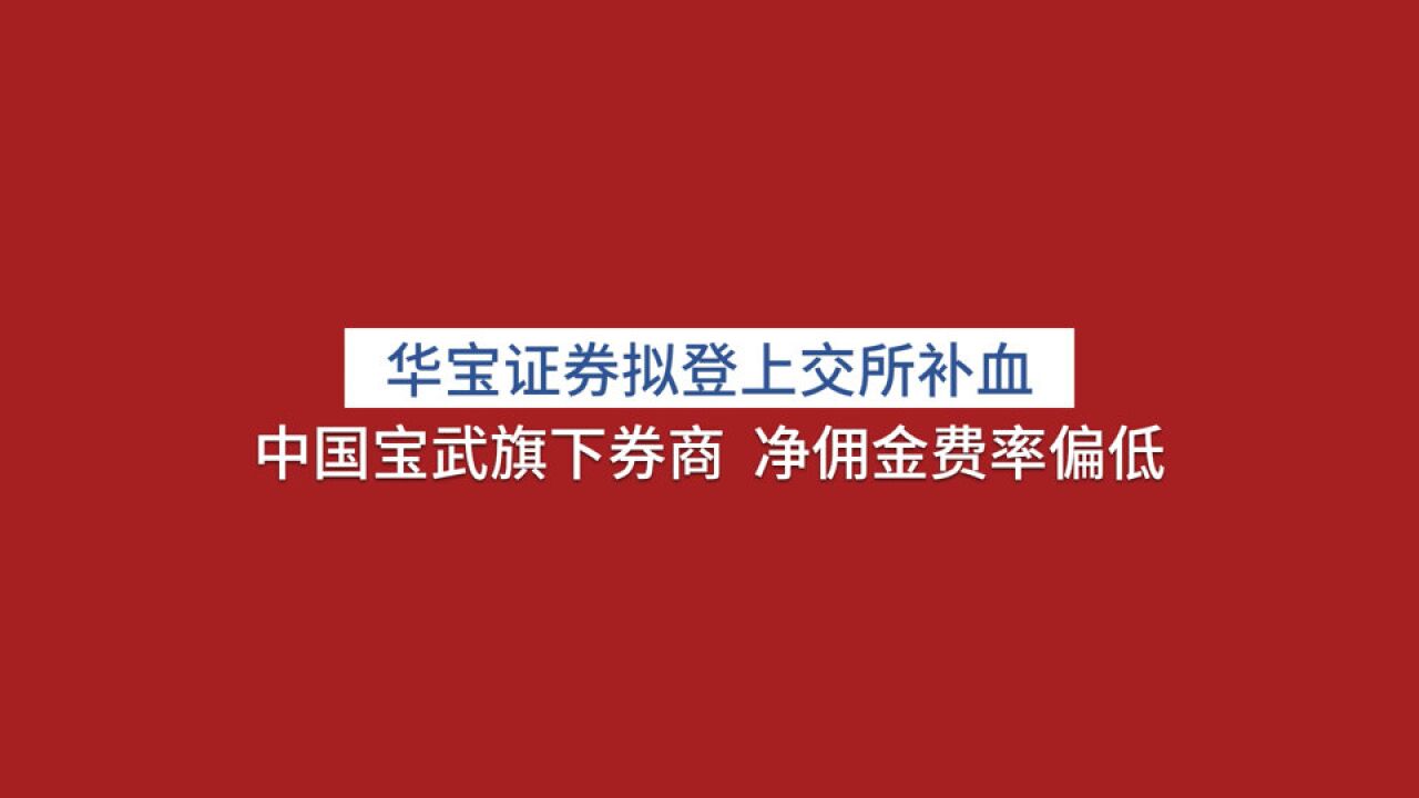 【看新股】华宝证券拟登上交所补血:中国宝武旗下券商 净佣金费率偏低