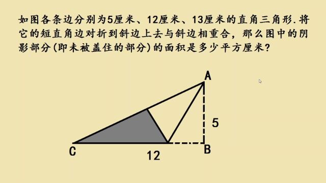 上海市名校小升初招生题,求面积,学霸巧算