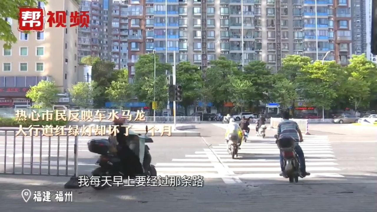 福州这路口真怪,行人过马路要看机动车道指示灯