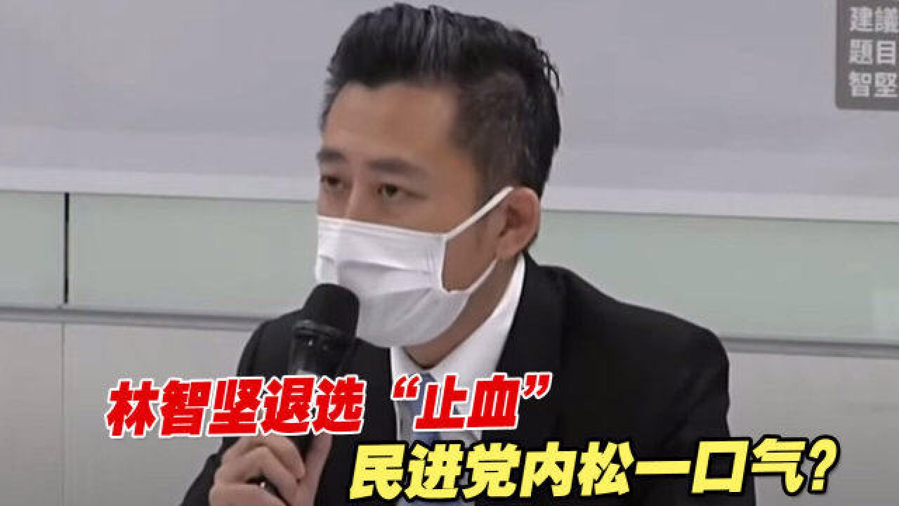 民进党桃园市长参选人林智坚退选“止血”,民进党内松一口气?