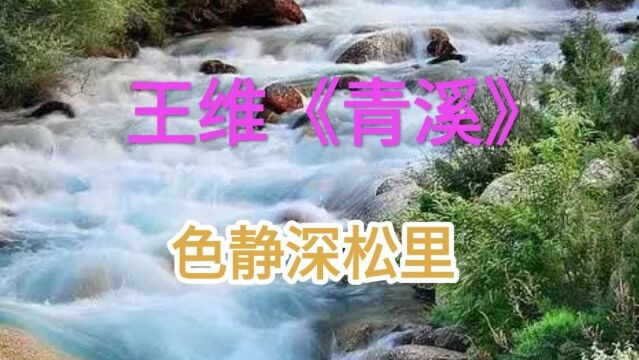 《青溪》唐 王维 我心素已闲,清川澹如此.