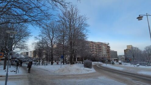 斯德哥尔摩漫步-在雪地街道漫步-自然漫步4K🇸🇪。#唐加文#