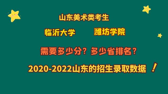 山东美术类考生,临沂大学、潍坊学院,最低需要多少分?省排名?