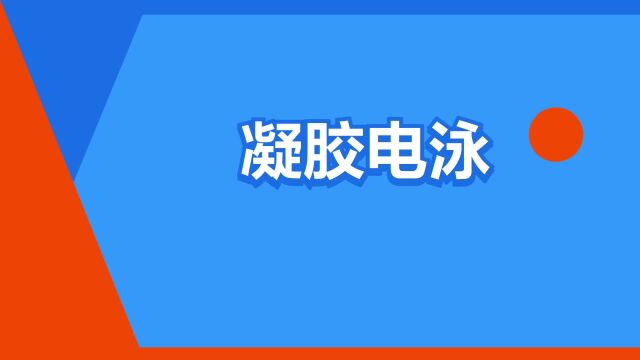 “凝胶电泳”是什么意思?