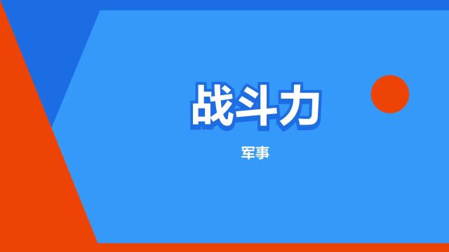 “战斗力”是什么意思?